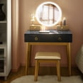 thumbnail image 1 of Costway Vanity Makeup Table Touch Screen 3 Lighting Modes Dressing Table Set Black and Gold, 1 of 10