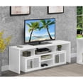 thumbnail image 1 of Meuble Télé Lexington de 60 Pouces avec Armoires de Rangement et Tablettes en Bois Blanc, 1 of 6