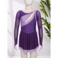 thumbnail image 2 of Miaeowve Robe de Patinage Artistique pour Filles, Robe Justaucorps de Ballet de Patinage à Roulettes, Costume de Performance de Danse, Violet 12, 2 of 7