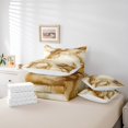 thumbnail image 4 of YST Gold Marbling Bedding Comforter Sets 7pcs Brown Abstract Artwork, King Bedding Set with Colorful Foil Print Glitter, 4 of 4