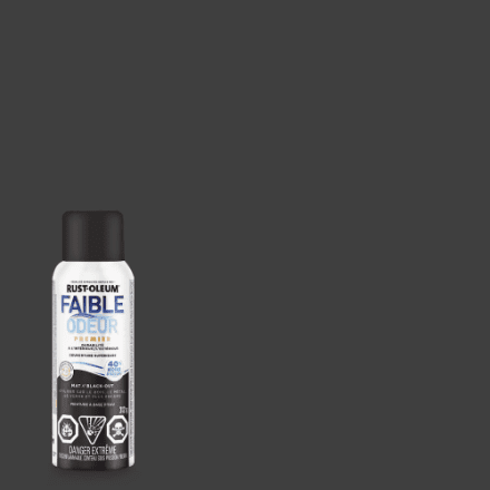 Peinture en spray intérieure/extérieure à faible odeur Rust-Oleum en noir mat, 312 g