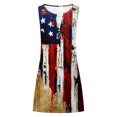 thumbnail image 5 of Dvkptbk Robes Drapeau Américain pour Femmes Été Plage Sans Manches Robe d'Été Évasée Décontractée Ample Robe T-Shirt - Soldes d'Été Liquidation, 5 of 5