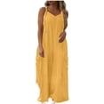 thumbnail image 1 of Wlynlyn Plus Size Jumpsuits for Women Sleeveless Rompers V Neck Baggy Wide Leg Trousers Overalls Size XL, 1 of 7