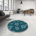 thumbnail image 4 of Ahgly Company Tapis d'Intérieur Lavable en Machine Carré Transitionnel Moyen Vert Sarcelle, 4 Pieds Carré, 4 of 7