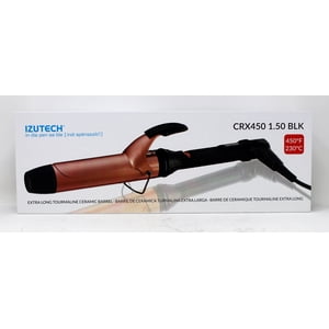 Izutech Premium professionnel extra long tourmaline céramique barre de curling Iron 1,5'' Rose or noir
