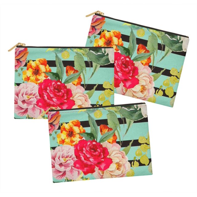 Soimoi Green Rayon Fabric Stripe & Grandiflora Roses Floral Print Sewing Fabric Yard 42 Inch Wide