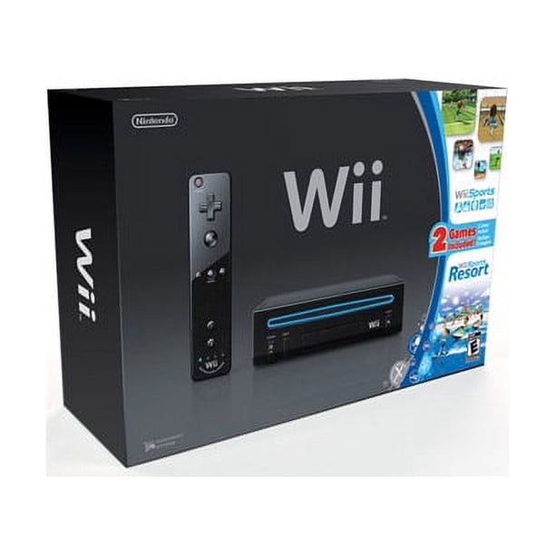 Nintendo Wii Console Black with Wii Sports and Wii Sports Resort