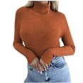 thumbnail image 1 of hoksml Women's Turtleneck Sweater Base Solid Color Slim Fit Knit Pullover Fashion Soft Layering Essential for Winter, 1 of 5