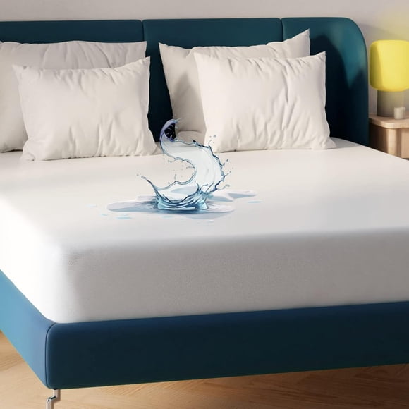 JUNWELL Niagara Sleep Solution Queen Waterproof Mattress Pad Protector Cover Deep Pocket 60x80 Breathable Bed Pillow
