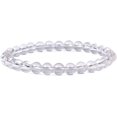 thumbnail image 1 of Bracelet Extensible en Perles Rondes de 6 mm en Quartz Naturel Clair, Pierre Précieuse, 6,5 Pouces, 1 of 3