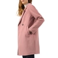 thumbnail image 4 of Allegra K Manteau Mi-Long à Manches Longues Raglan à Revers Croisé pour Femme TG Rose Foncé, 4 of 8