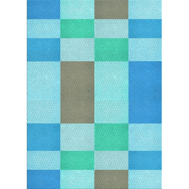 Ahgly Tapis Rectangulaire Lavable en Machine Intérieur Transitionnel Macaw Bleu Vert, 2 Pieds x 5 Pieds