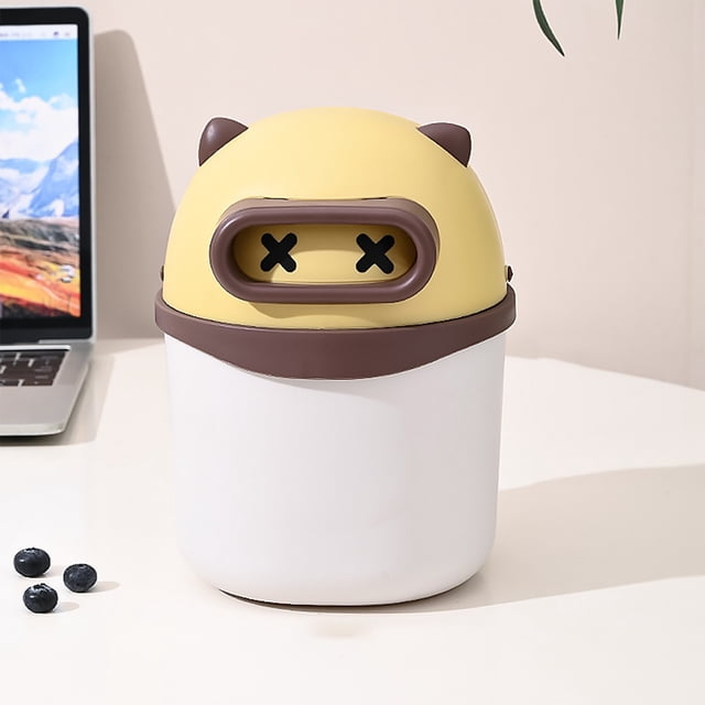 Desktop Garbage Can Mini Cute Sundries Bin Students Dormitory Desk With Lid Garbage Can Living Room Waste Paper Baskets