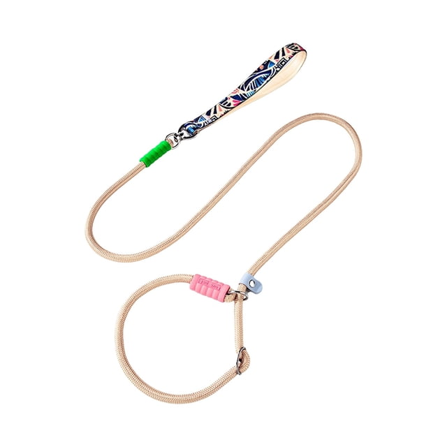 TIELUTT Durable Dog Leash for Small Medium Dogs Reflective Nylon Pet Outdoor Walking Training Adjustable Dog Bungee Leash Stroller Leash for Wrist Cat Leash Stretchy Tan Leash Training Line for Dogs
