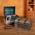 thumbnail image 2 of Jewelry Organizer Box Vintage High Capacity Antique Wooden Mini Treasure Chest Storage Box for Home, 2 of 8
