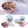 thumbnail image 3 of Coofit Divided Plate Creative 5 Grids Dessert Plate Fruit Plate with Lid, 3 of 10