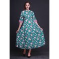 thumbnail image 2 of Bimba Robe à Manches Roulées pour Femmes à Imprimé Floral, Col Mandarin, Chemise Boutonnée - Grand, 2 of 5