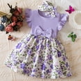 thumbnail image 2 of Splozh Robes de Princesse Robe en Tulle pour Tout-Petite Fille Été à Volants Sans Manches Robe Décontractée de Mode pour Bébé Fille Violet,12-18 Mois, 2 of 5