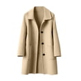 thumbnail image 3 of Children's Wool Trench Overcoat Breasted Lapel, Pea Coat, Long Sleeve, MidLong, with Pockets, 3 of 6
