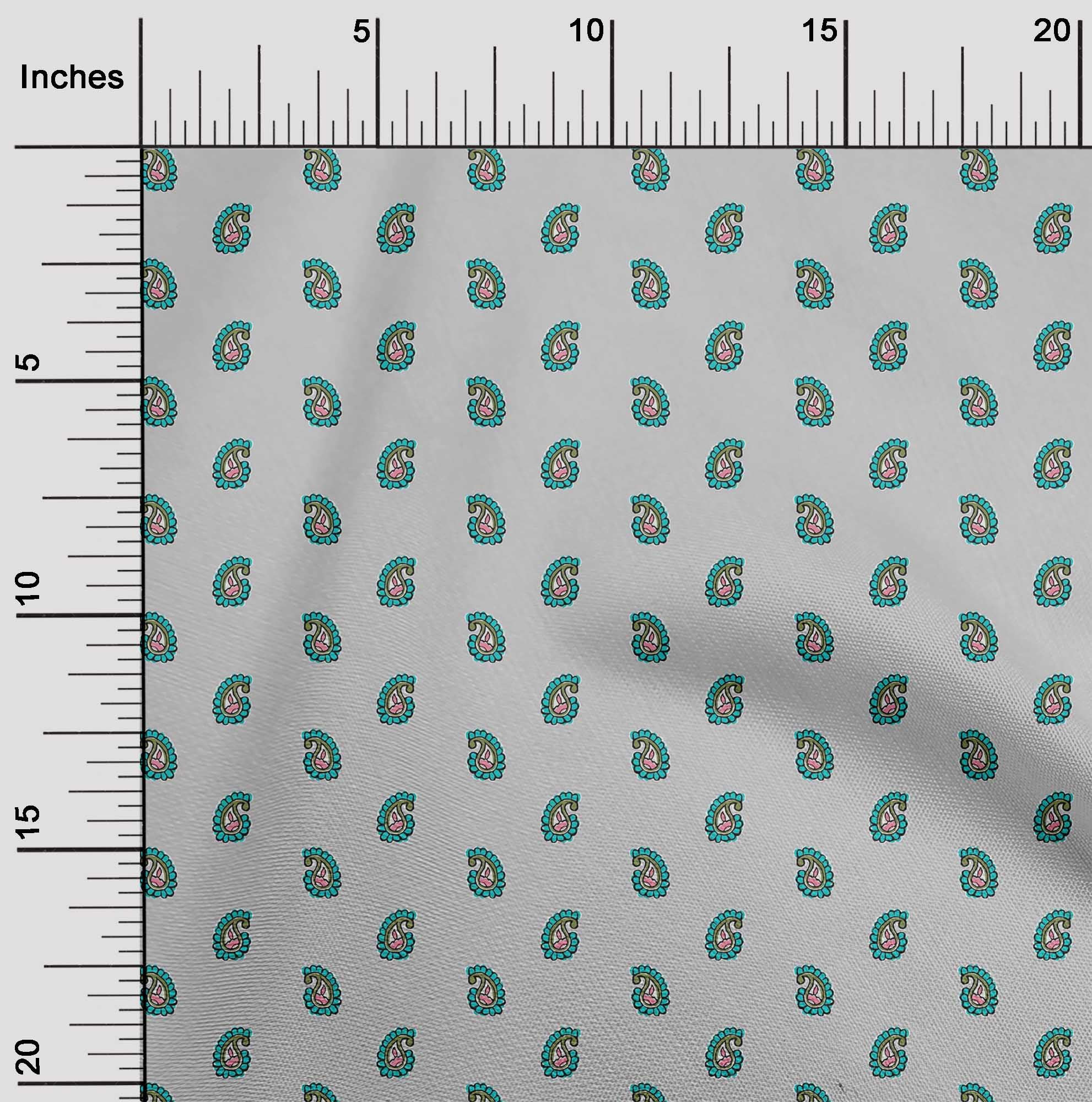 oneOone Viscose Chiffon Fabric Paisley Block Fabric Prints By Yard 42 Inch Wide