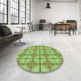 thumbnail image 4 of Ahgly Tapis d'Intérieur Lavable en Machine Carré Transitionnel Jaune Pelouse Verte, 8 Pieds Carré, 4 of 7