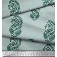 thumbnail image 2 of Soimoi Satin Silk Fabric Leaves Block Fabric Prints by Yard 42 Inch Wide, 2 of 5