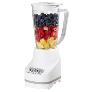 Mainstays 6 Mélangeur de vitesse avec 48 Pot d'Once avec lame en acier inoxydable, blanc