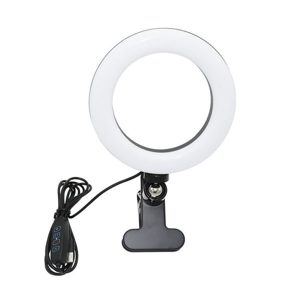 MesaSe Clip-on LED Ring Light 8-inch Live Streaming Fill Light Desktop Selfie Ring Light
