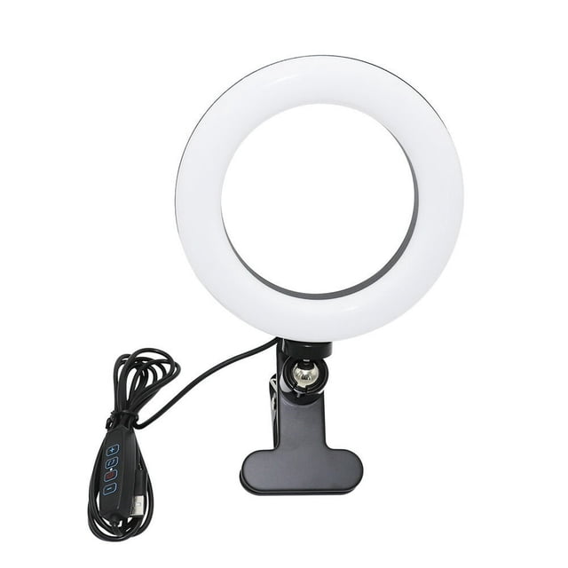MesaSe Clip-on LED Ring Light 8-inch Live Streaming Fill Light Desktop Selfie Ring Light
