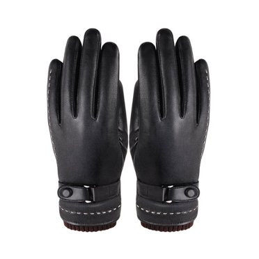 Gloves 1 Pair Winter Mittens Wear-resistant Thickened Easy to Wear Men Women Faux Leather Gloves for Motorbike