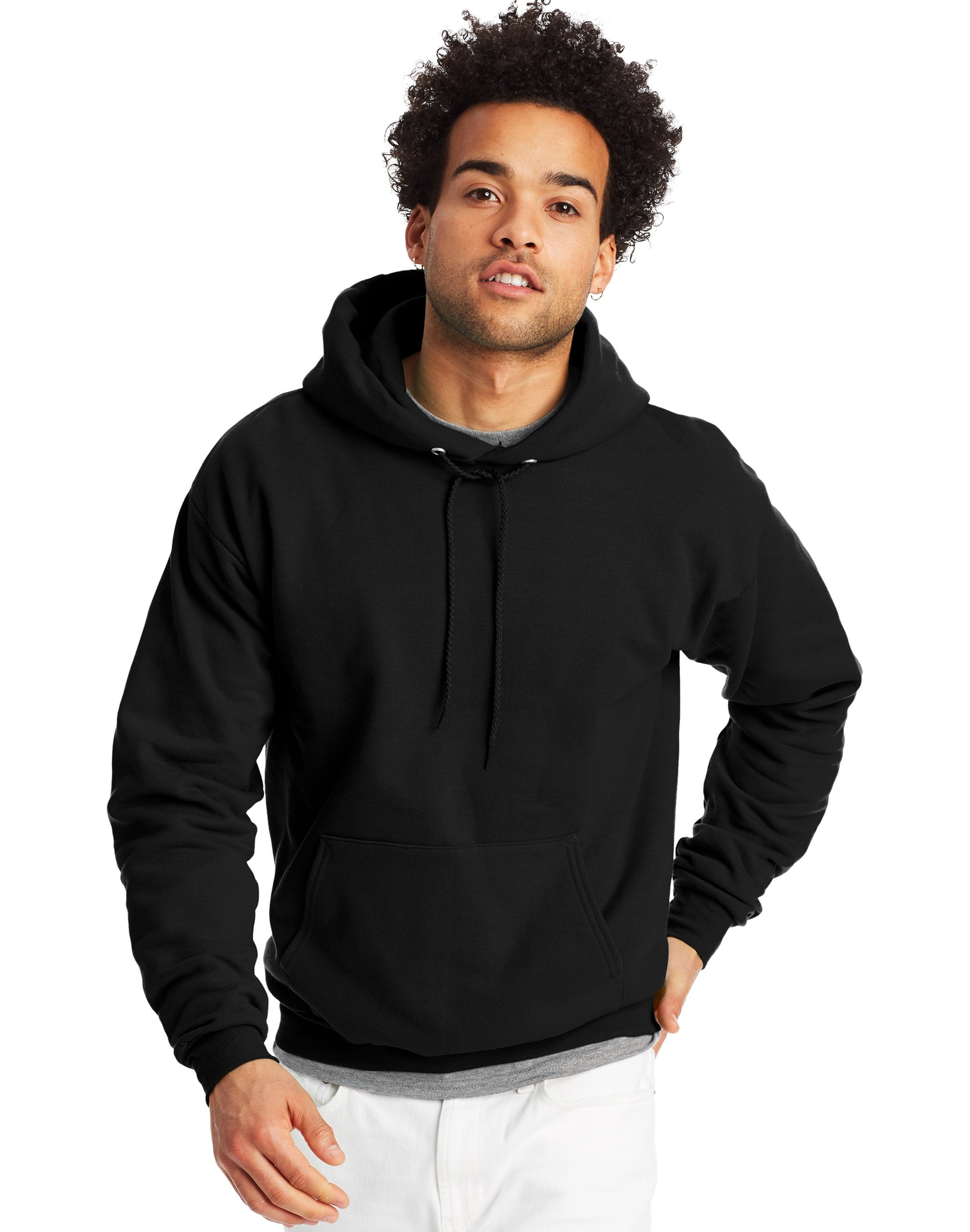 Hanes Mens EcoSmart Fleece Hoodie, 3XL, Black