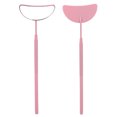 thumbnail image 4 of Eyelash Makeup Mirror, Moon Shaped Eyelash Extension Mirror Knurled Handle  For Outdoor Use Pink, 4 of 8