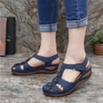 thumbnail image 4 of Mepaouo Womens Arch Support Orthopedic Sandals Closed Toe Ankle Strap Summer Hollow out Wedge Shoes, 4 of 7