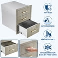 thumbnail image 3 of Heavy Duty Stainless Steel Triple Drawer Cabinet for Outdoor Kitchen - Weather-Resistant Flush Mount Storage Organizer with Handles -Outdoor Cooking Space - Model L5, 15.6"W x 20.5"H x 20.3"D, 3 of 7