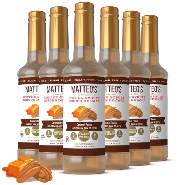 Matteo's Sugar Free Coffee Flavoring Syrup, Caramel Pecan, Delicious Coffee Syrup, 0 Calories, 0 Sugar coffee syrups, Keto Friendly