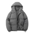 thumbnail image 1 of Manteau d'Hiver pour Homme en Duvet, Extérieur, Chaud, Manches Longues, Col Rabattu, Manteau Uni pour l'Automne et le Temps Froid, 1 of 4