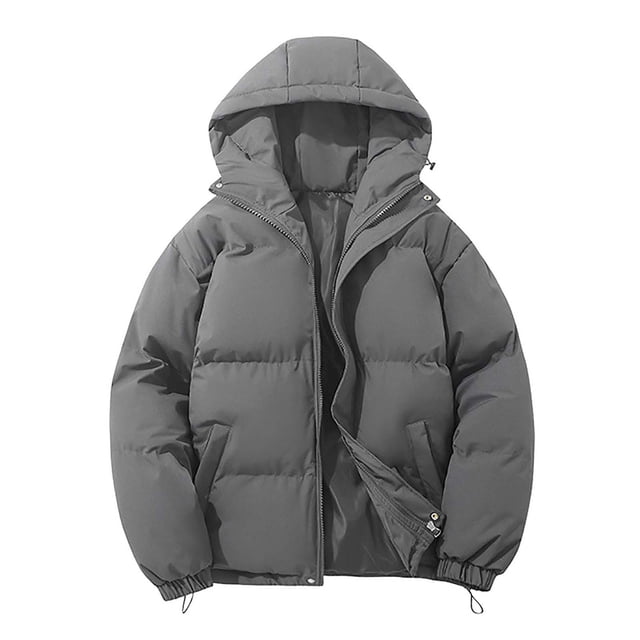 Manteau d'Hiver pour Homme en Duvet, Extérieur, Chaud, Manches Longues, Col Rabattu, Manteau Uni pour l'Automne et le Temps Froid