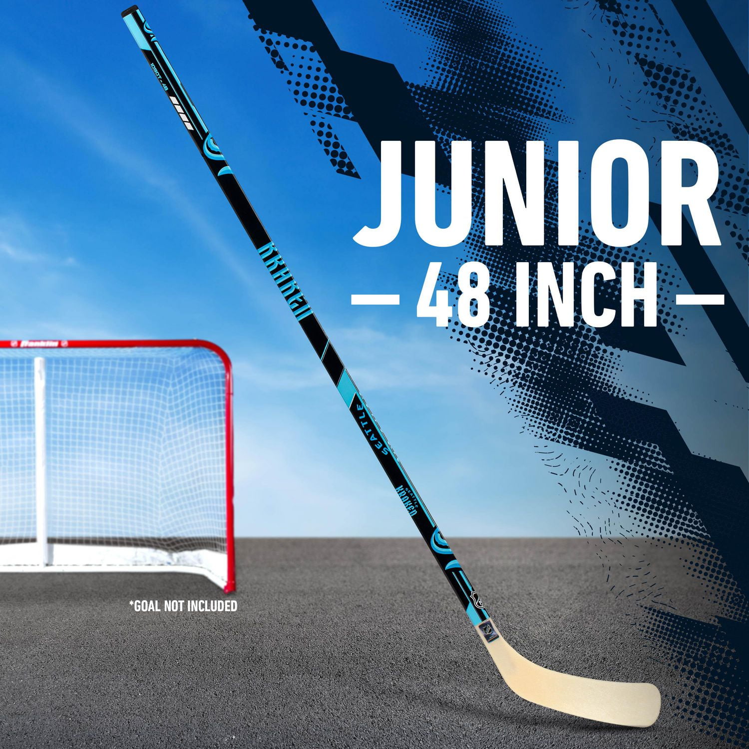 Franklin Sports Bâton de hockey de rue Kraken de la NHL - 48 po Jr pour gaucher