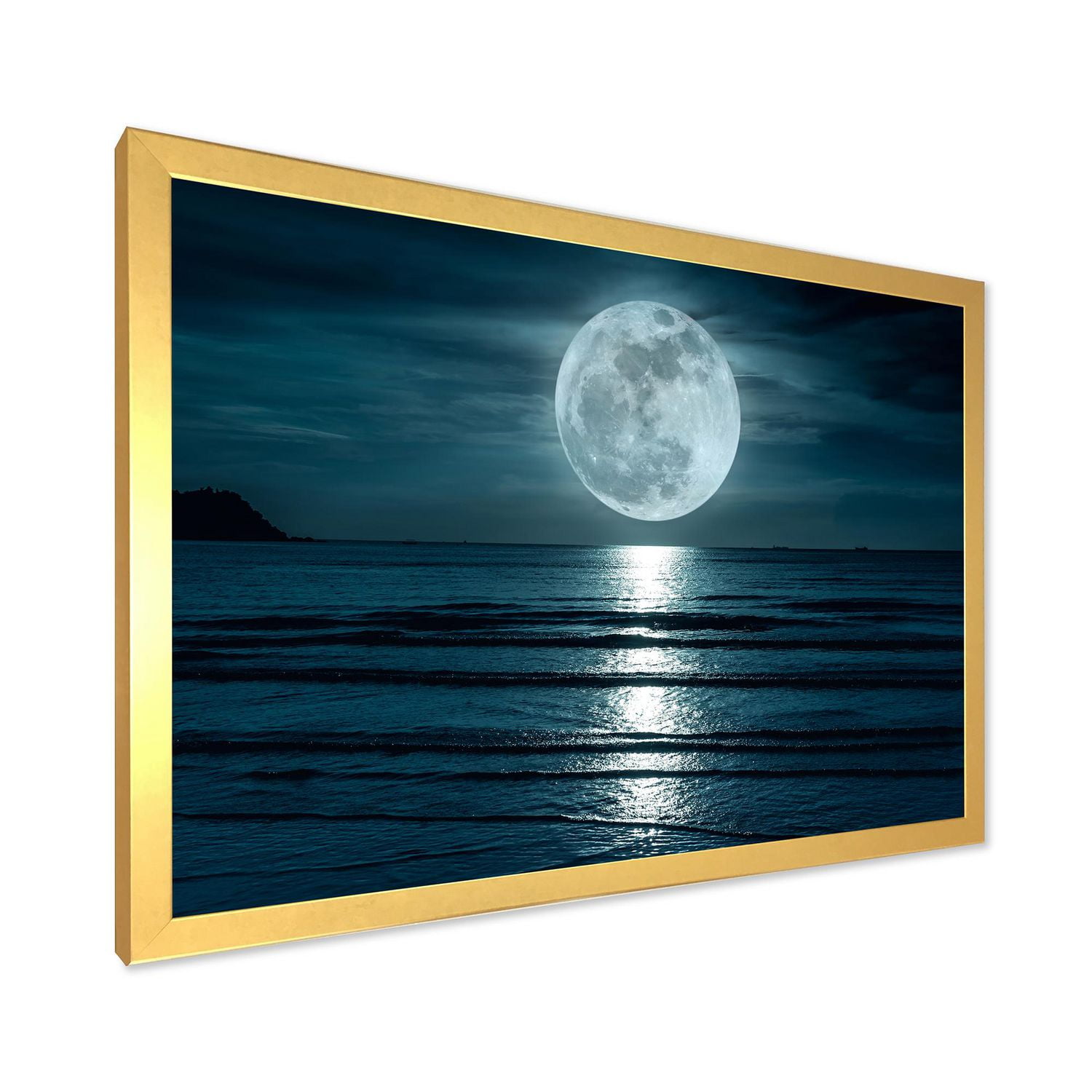 Designart Super lune sur la mer I Art mural encadré