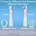 thumbnail image 3 of Replacement Toothbrush Heads for Oral b Non-iO Toothbrush, Professional Brush Heads Refill Compatible with Oral b Pro 9000/8000/ ... /500,/300/... Genius and Smart, 2Type,12Pack, 3 of 3