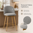 thumbnail image 3 of Homy Casa Ensemble de 2 tabourets de bar, siège 26,8 po, chaises rembourrées en tissu gris avec repose-pieds, 3 of 9