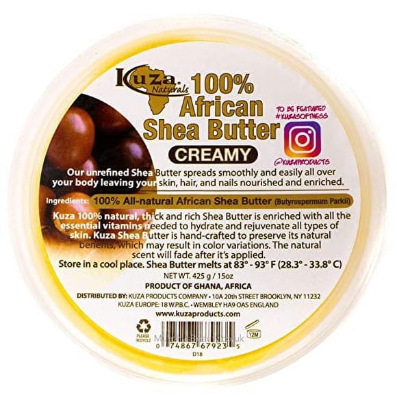 Kuza 100% African Shea Butter Creamy 15 Oz by Kuza