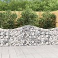 thumbnail image 1 of vidaXL Arched Gabion Baskets 4 pcs 200x30x80/100 cm Galvanised Iron, 1 of 4