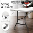 thumbnail image 3 of 6 feet Plastic Folding Table Card Table Indoor Outdoor Dining Party Outdoor, 3 of 6