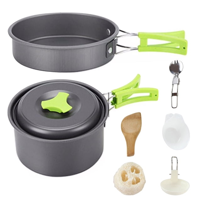 SuoKom Camping Cookware Set Aluminum Portable Outdoor Cookset Cooking Pan Hiking Bbq Picnic