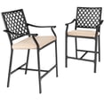 thumbnail image 1 of Costway 2PCS Patio Bar Stool Counter Height Cushioned Chair Armrest Garden Deck, 1 of 8
