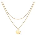 thumbnail image 1 of SIfdSeng Women's Fashion Heart Letter Necklace 26 Letters Circular Double Layer Neck Chain, 1 of 5