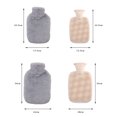 thumbnail image 3 of Graflsoa Double Handle Fleece-Covered PVC Hot Water Bottle with 2000ml Capacity, Light Coffee Color, Includes Inner Bag and Outer Cover, 3 of 7