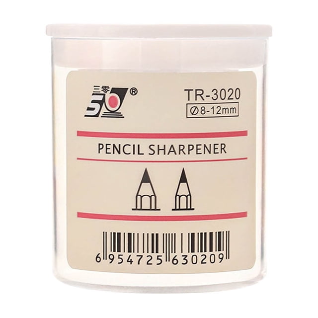 Dual Hole Pencil Sharpener for Students, Round Ergonomic Design with Detachable Shavings Box, Portable Classroom Tool