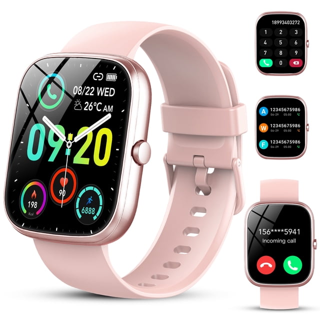 Montre Intelligente pour Android et iPhone, Montre Intelligente Étanche IP68 pour Femmes et Hommes avec Plus de 100 Modes Sportifs, Traqueur de Mise en Forme de 1,91 Po, Montre Intelligente avec Appel Bluetooth (Répondre/faire des Appels), pour Cadeau Pink
